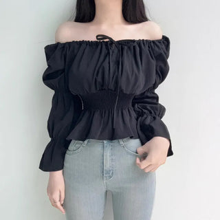 Lace-Up Puff Sleeve Shirt