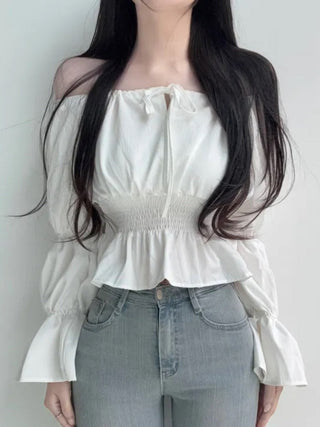 Lace-Up Puff Sleeve Shirt
