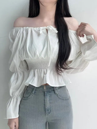 Lace-Up Puff Sleeve Shirt