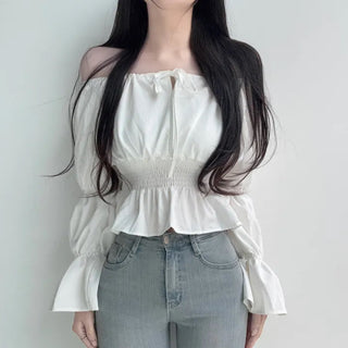 Lace-Up Puff Sleeve Shirt