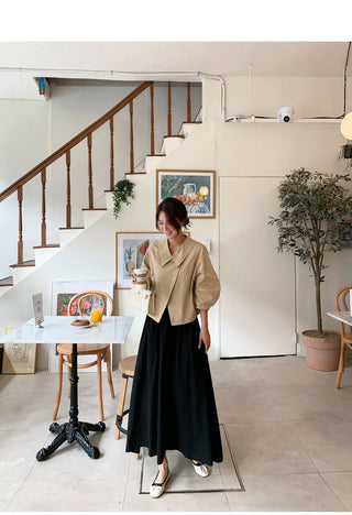 V-Neck Trench Cape