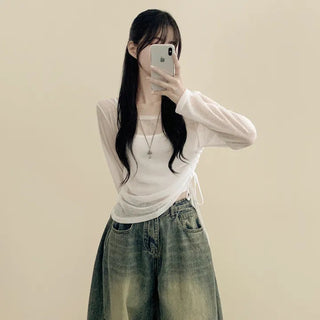 Off-Shoulder Vest Two-Piece