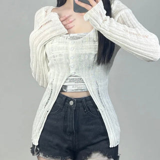 Hollow-Out Sun Cardigan