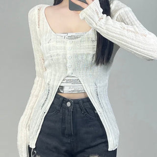 Hollow-Out Sun Cardigan