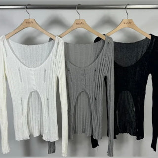 Hollow-Out Sun Cardigan