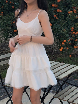 White Lace Suspender Dress