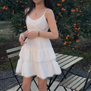 White Lace Suspender Dress