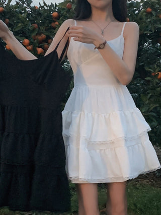 White Lace Suspender Dress