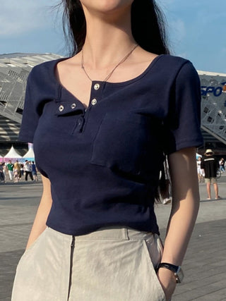 Button Detail T-Shirt