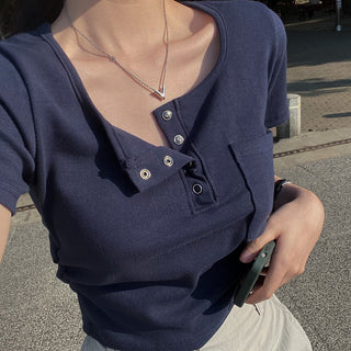 Button Detail T-Shirt
