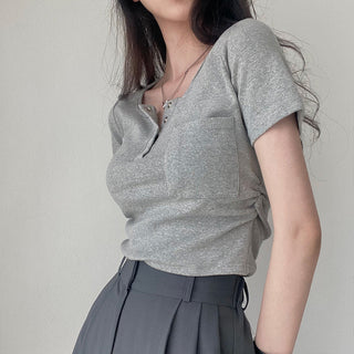 Button Detail T-Shirt