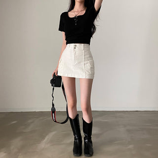 Button Detail T-Shirt