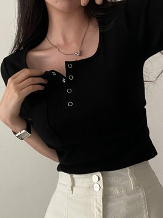 Button Detail T-Shirt