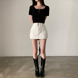 Button Detail T-Shirt