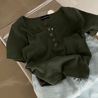 Button Detail T-Shirt