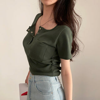 Button Detail T-Shirt
