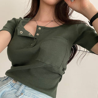 Button Detail T-Shirt