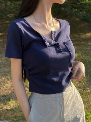Button Detail T-Shirt