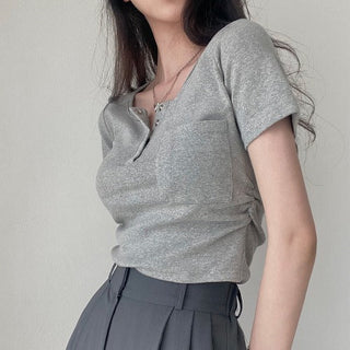 Button Detail T-Shirt