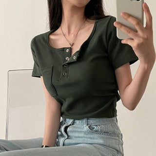 Button Detail T-Shirt