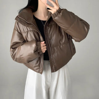 Short PU Puffer Coat