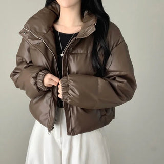 Short PU Puffer Coat
