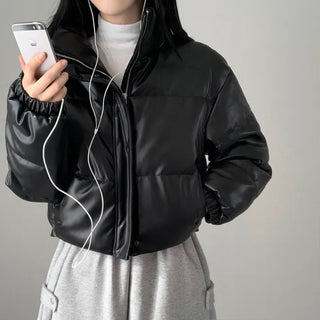 Short PU Puffer Coat