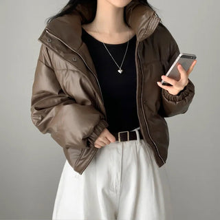 Short PU Puffer Coat