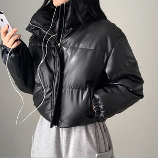 Short PU Puffer Coat