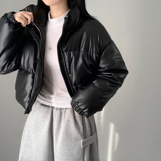 Short PU Puffer Coat