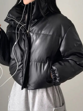 Short PU Puffer Coat