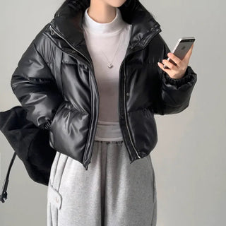 Short PU Puffer Coat