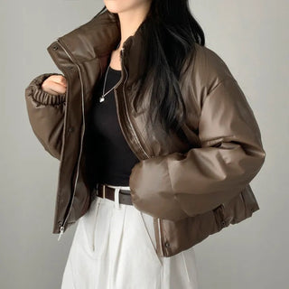 Short PU Puffer Coat
