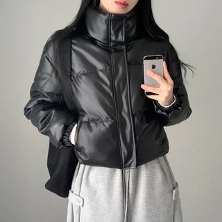 Short PU Puffer Coat