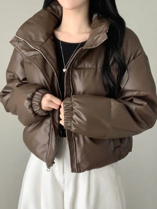 Short PU Puffer Coat