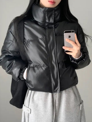 Short PU Puffer Coat