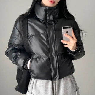 Short PU Puffer Coat