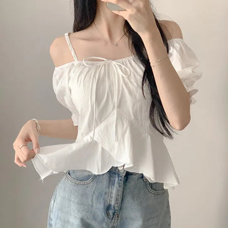 Off-Shoulder Ruffled Chiffon