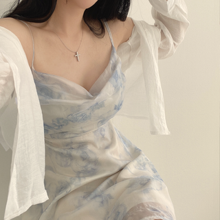 Ink Painting Backless Dress