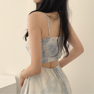 Ink Painting Backless Dress
