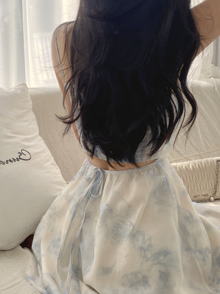 Ink Painting Backless Dress