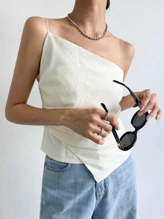 Diagonal Collar Strap Vest