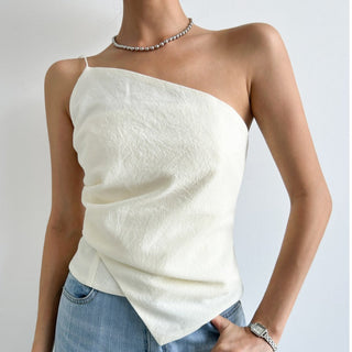 Diagonal Collar Strap Vest