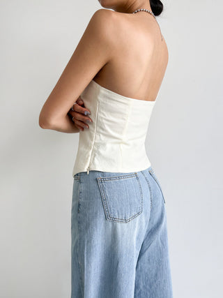 Diagonal Collar Strap Vest