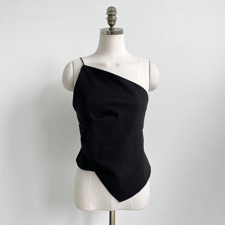Diagonal Collar Strap Vest