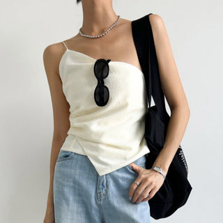 Diagonal Collar Strap Vest