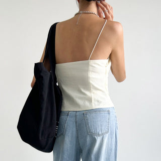 Diagonal Collar Strap Vest