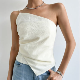 Diagonal Collar Strap Vest