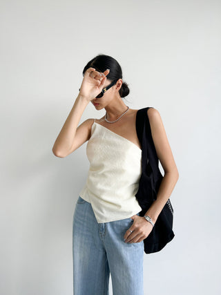 Diagonal Collar Strap Vest