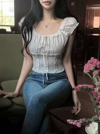 Drawstring Neckline Shirt